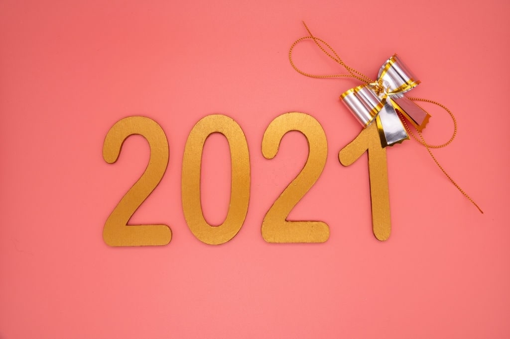 Happy new year 2021 stock photo